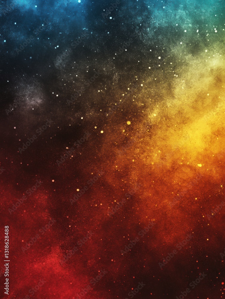 Naklejka premium Vibrant cosmic mist artwork space digital abstract background wide angle colorful concept