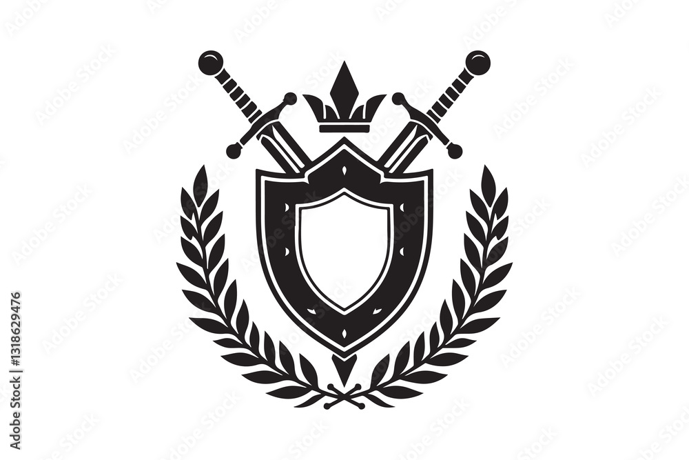 Obraz premium shield with a blank space inside in logo style