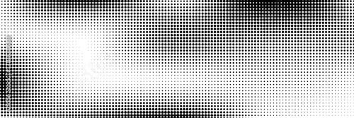 Monochrome raster printing, abstract vector halftone background. Black and white dot texture.