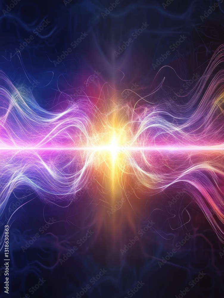 Obraz premium Electric pulse backgrounds abstract energy waves digital art vibrant colors creative space energetic concept