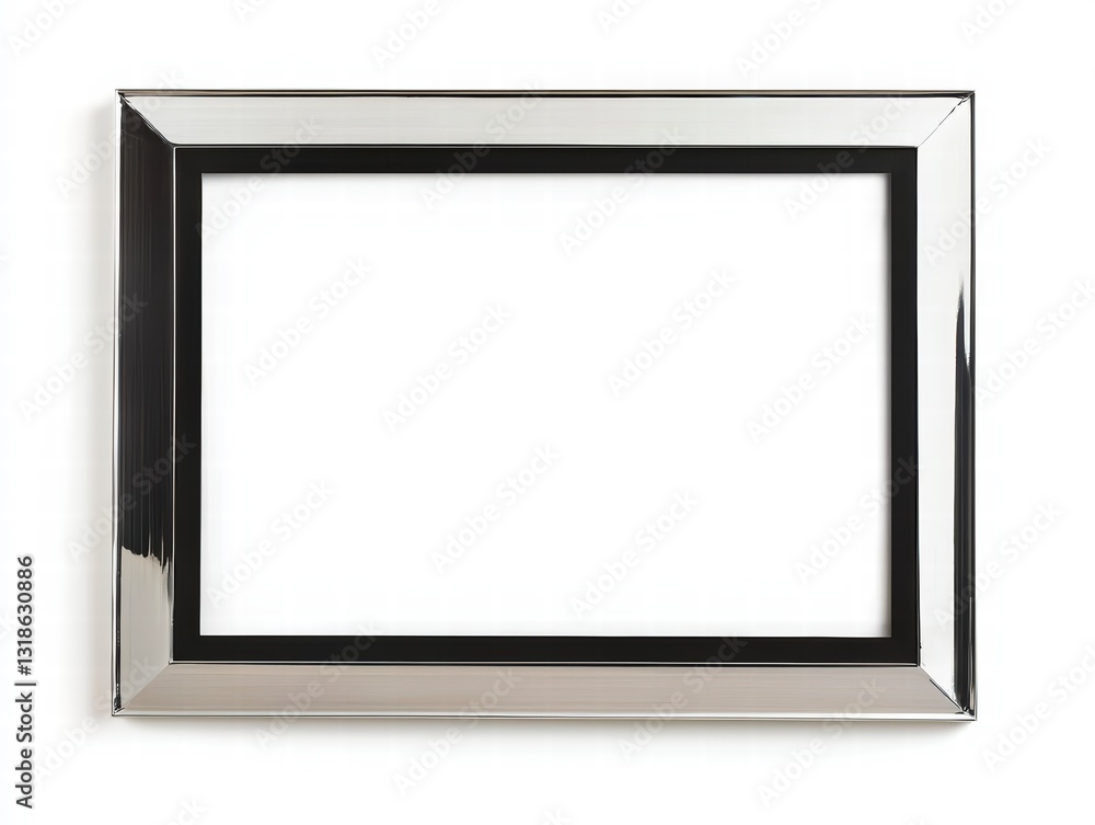 Empty Frame: A sleek, rectangular frame with a polished silver border against an open center, perfect for showcasing your artwork, photograph, or message. It's a blank canvas. Empty Frame: A sleek, rectangular frame with a polished silver border against an open center, perfect for showcasing your artwork, photograph, or message. It's a blank canvas.