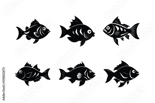 Skybound Lancerfish silhouette vector illustration