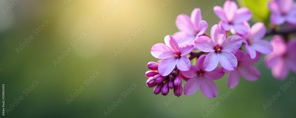 Delicate lilac flower with single petal hanging from branch, spring, petals, nature Delicate lilac flower with single petal hanging from branch, spring, petals, nature