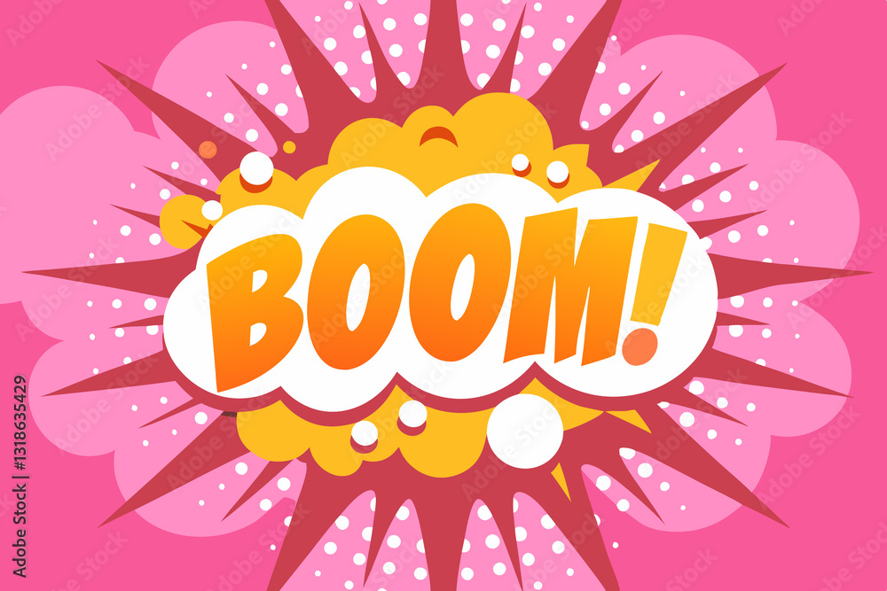 A comic book-style explosion with a bold sunburst effec A comic book-style explosion with a bold sunburst effec