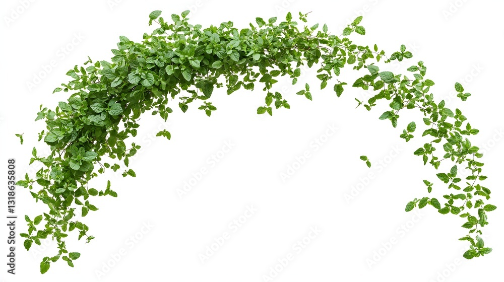 Curving Green Foliage Arch with Delicate Leaves for Natural Home Decor or Wedding Backdrop Curving Green Foliage Arch with Delicate Leaves for Natural Home Decor or Wedding Backdrop