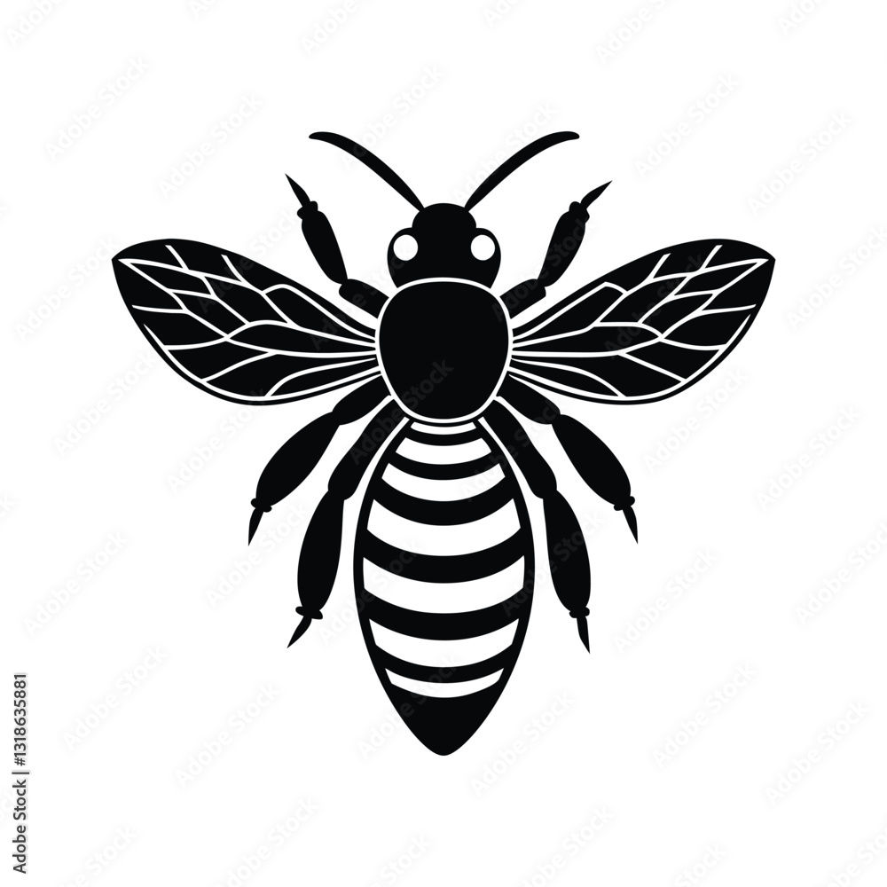 Obraz premium Bee silhouette vector illustration 