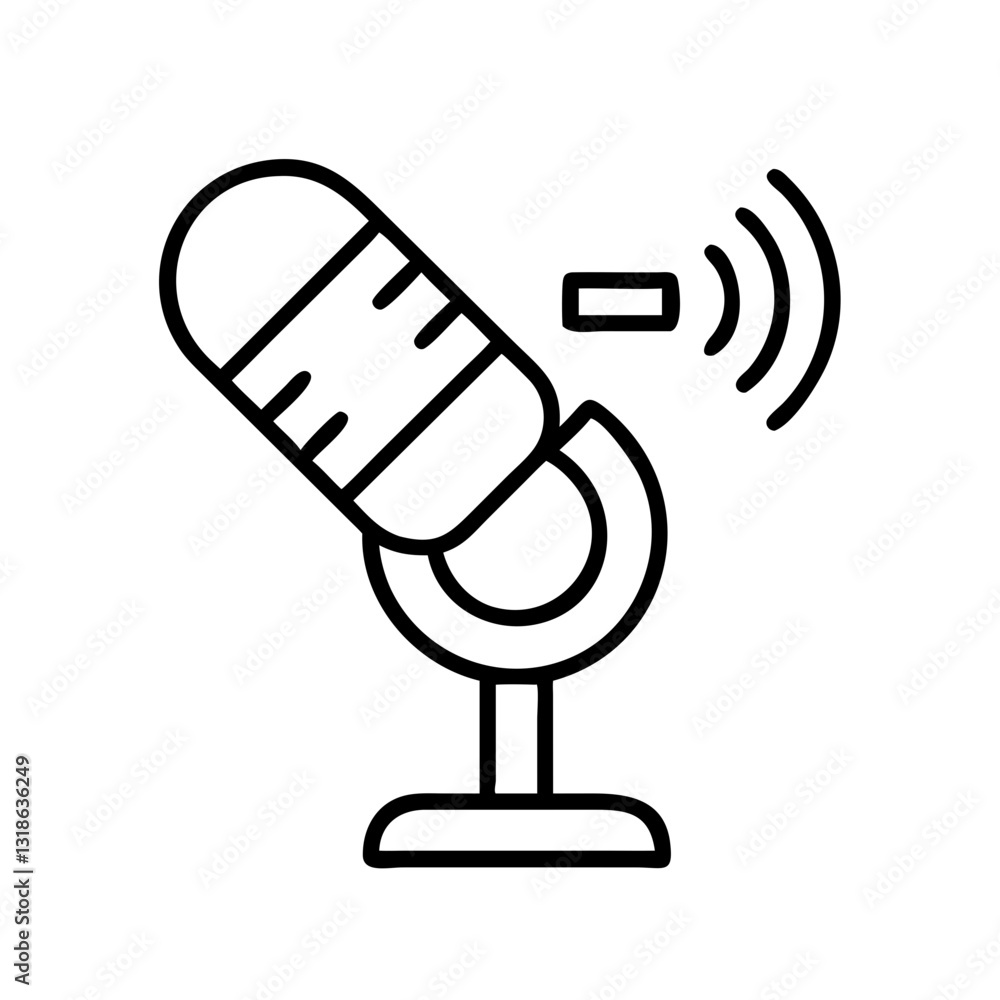 microphone icon, microphone line art - simple line art of microphone, perfect for microphone logos and icons microphone icon, microphone line art - simple line art of microphone, perfect for microphone logos and icons