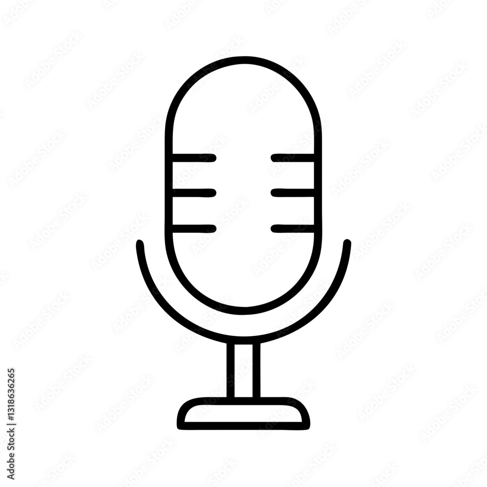 microphone icon, microphone line art - simple line art of microphone, perfect for microphone logos and icons microphone icon, microphone line art - simple line art of microphone, perfect for microphone logos and icons