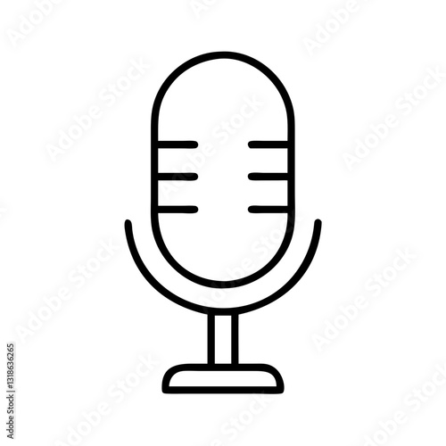 microphone icon, microphone line art - simple line art of microphone, perfect for microphone logos and icons