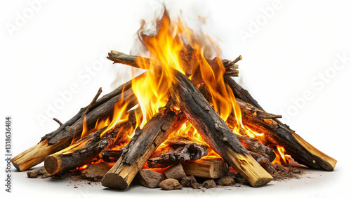 fire in the fireplace