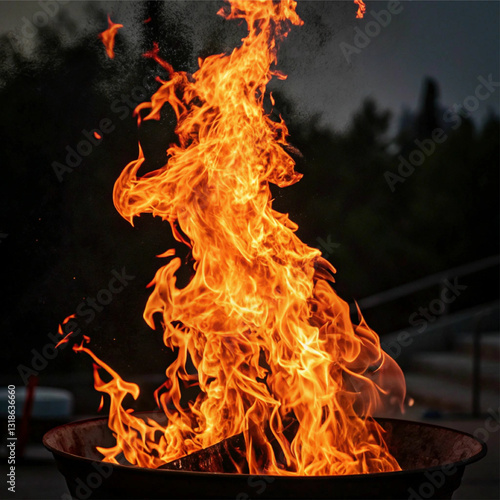 fire in the fireplace