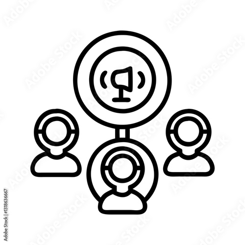 podcast community icon, podcast community line art - simple line art of podcast community, perfect for podcast community logos and icons