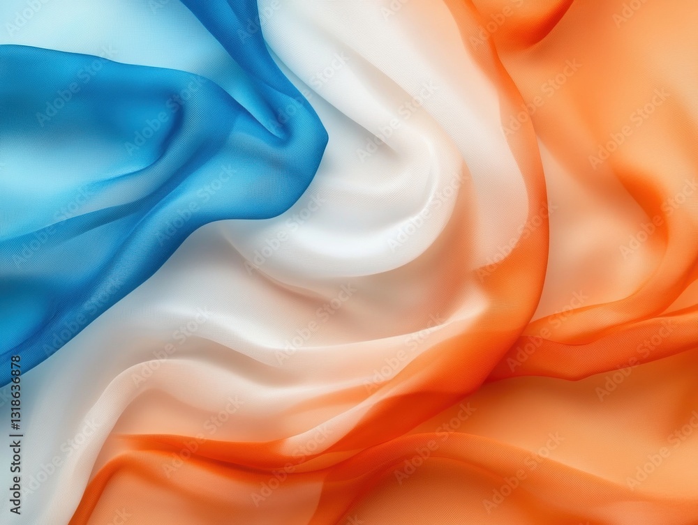 Obraz premium Silk fabric waves illustrations backgrounds vibrant colors textile art soft atmosphere close-up view