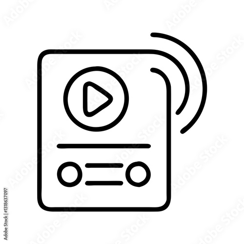 podcast playlist icon, podcast playlist line art - simple line art of podcast playlist, perfect for podcast playlist logos and icons