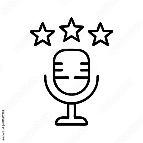 podcast rating icon, podcast rating line art - simple line art of podcast rating, perfect for podcast rating logos and icons