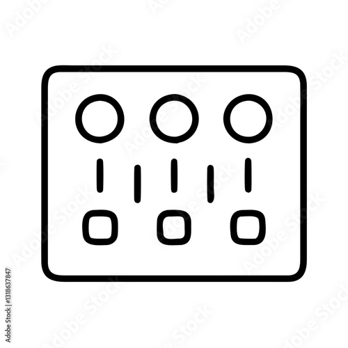 soundboard icon, soundboard line art - simple line art of soundboard, perfect for soundboard logos and icons