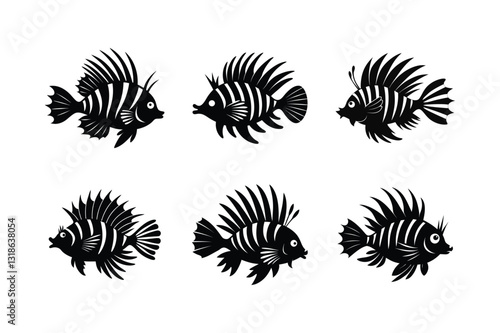 Softglow Lionfish silhouette vector illustration