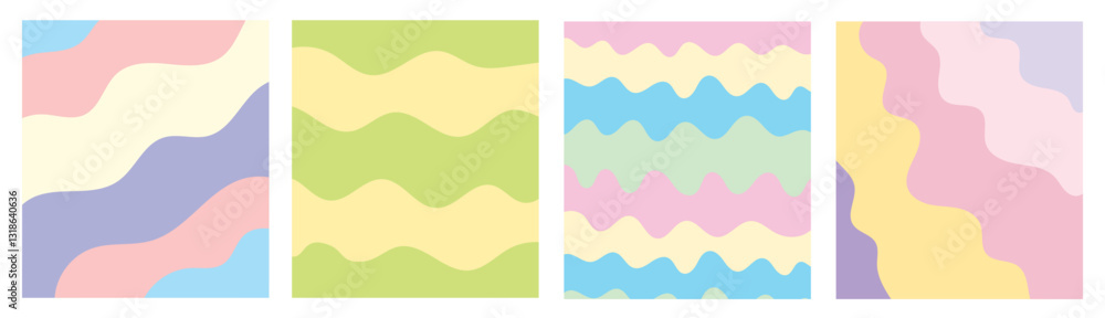 Striped pastel background. Set of postcards. Vector template Striped pastel background. Set of postcards. Vector template