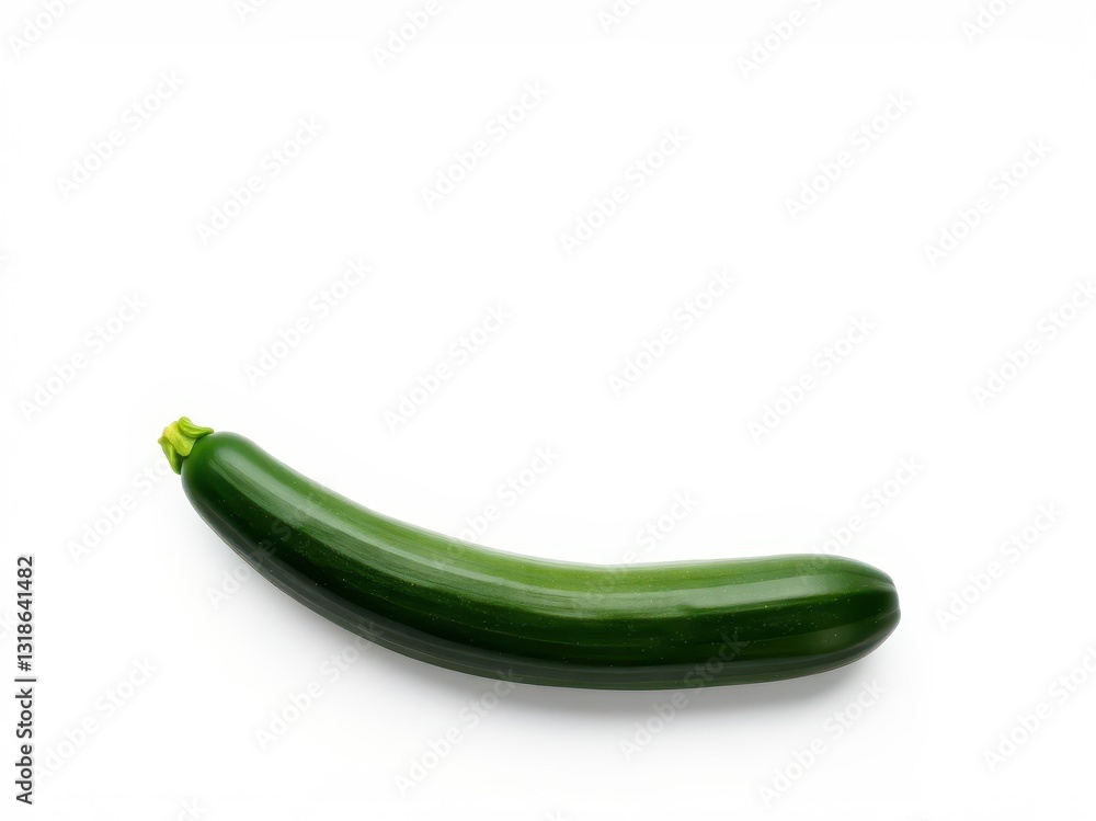 Single Green Zucchini on White Background Single Green Zucchini on White Background
