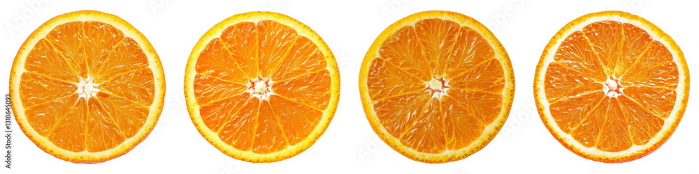 Four fresh orange slices isolated on transparency background Four fresh orange slices isolated on transparency background