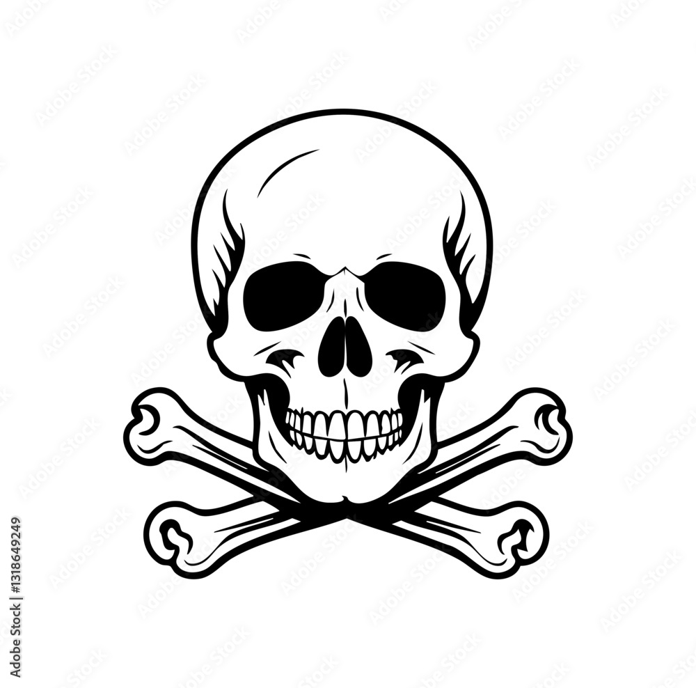 Fototapeta premium Skull and Crossbones Vector Bundle – Vintage and Gothic Tattoo Illustrations