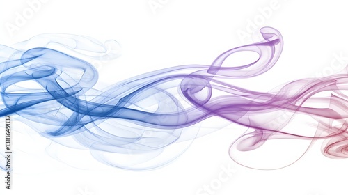 Abstract Fluid Motion in Blue and Purple Waves Creating a Dynamic Visual Background