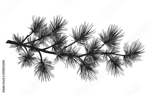 Wallpaper Mural Pine Branch Illustration Isolated on White Background for Decoration Projects Torontodigital.ca