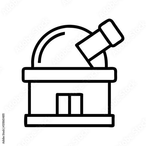 observatory icon, observatory line art - simple line art of observatory, perfect for observatory logos and icons