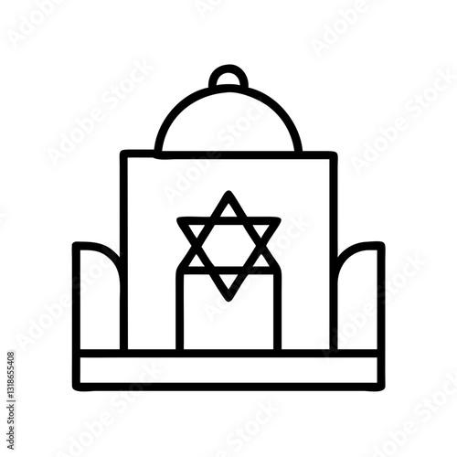 synagogue icon, synagogue line art - simple line art of synagogue, perfect for synagogue logos and icons
