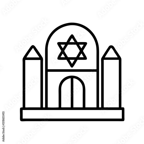 synagogue icon, synagogue line art - simple line art of synagogue, perfect for synagogue logos and icons