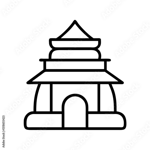 temple icon, temple line art - simple line art of temple, perfect for temple logos and icons