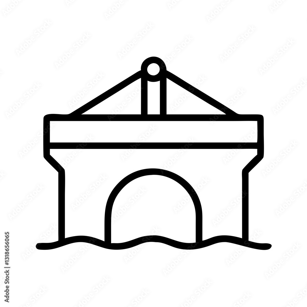 bridge icon, bridge line art - simple line art of bridge, perfect for bridge logos and icons bridge icon, bridge line art - simple line art of bridge, perfect for bridge logos and icons