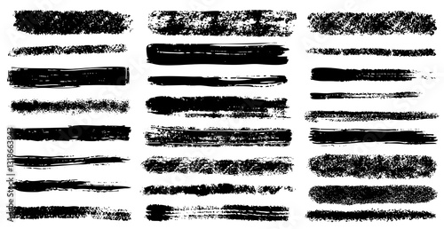 Hand drawn ink gouache paint chalk crayon marker  doodle sketch set collection isolated on white background.