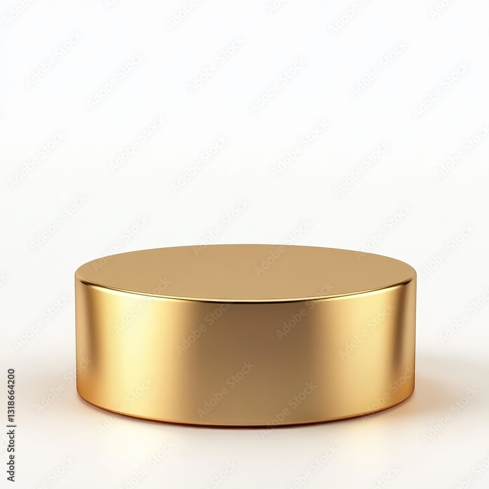 Gold podium on a white background. 3d render. Abstract background. Gold podium on a white background. 3d render. Abstract background.