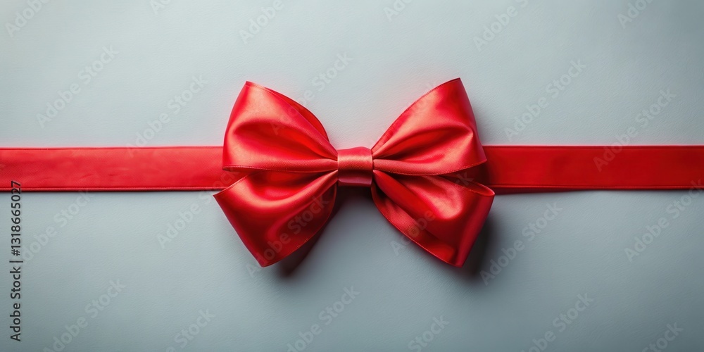 A vibrant red satin ribbon tied into a symmetrical bow on a light grey background, representing celebration and gifting. A vibrant red satin ribbon tied into a symmetrical bow on a light grey background, representing celebration and gifting.