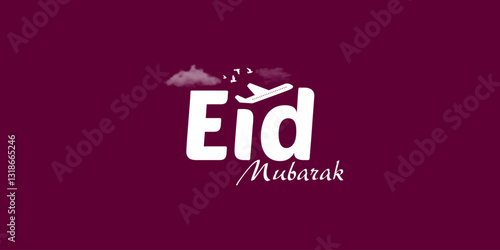 Tour, Travel, Airlines, Aviation, Tourism, Tourist visit creative concept idea design for Eid, Ramadan, Eid Ul Adha Islamic festival poster with new moon monuments airplane and tourist
