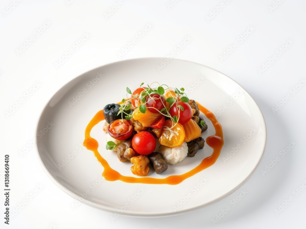 Gourmet Vegetable and Dumpling Dish Gourmet Vegetable and Dumpling Dish