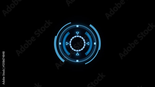 Circle HUD Futuristic Blue with Arrow – Targeting and Object Identification Interface