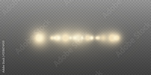 A flickering glare of light. Lens and flash effect.