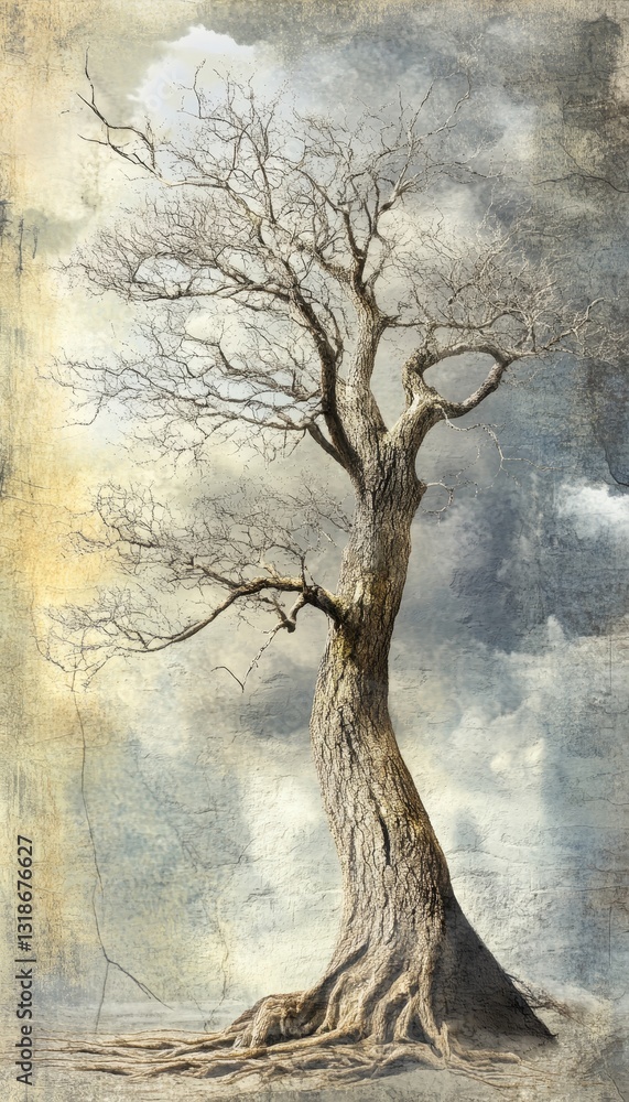 Fototapeta premium A symbolic representation of family heritage a tall tree with branches for ancestral connections
