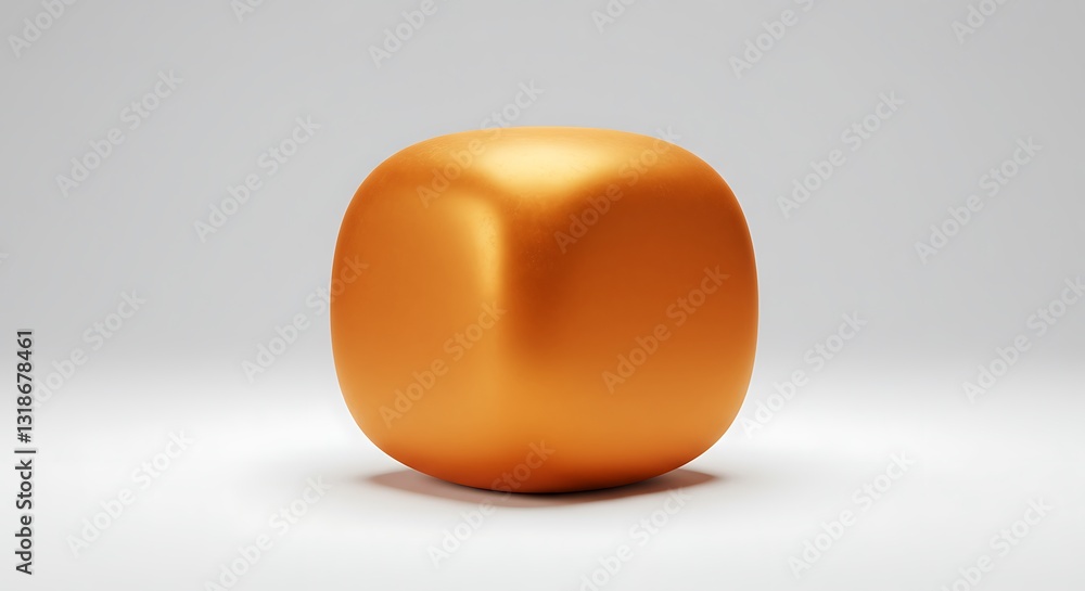 Golden Cube 3d Render on White Background Golden Cube 3d Render on White Background