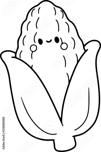 sweet corn cartoon doodle