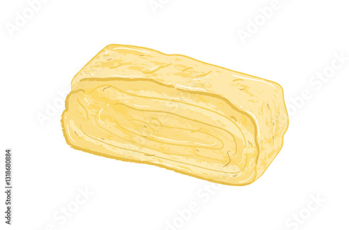 Yellow rolled omelette, tamagoyaki dish