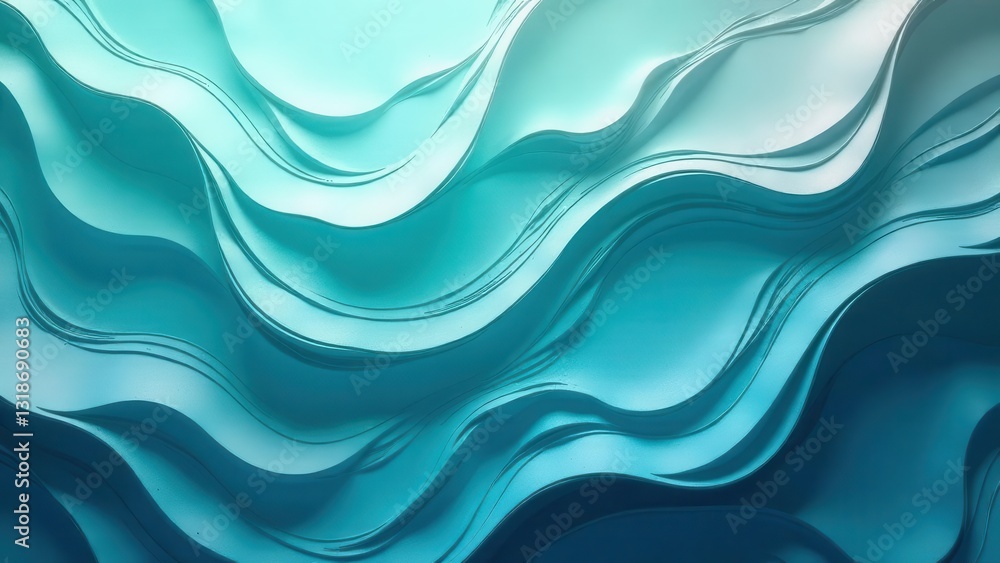 Abstract Teal Paper Wave Layers A Textured Background Image of Undulating Forms Abstract Teal Paper Wave Layers A Textured Background Image of Undulating Forms