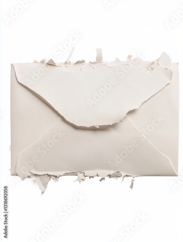 Torn and Shredded Envelope with a Single Piece of Paper Inside