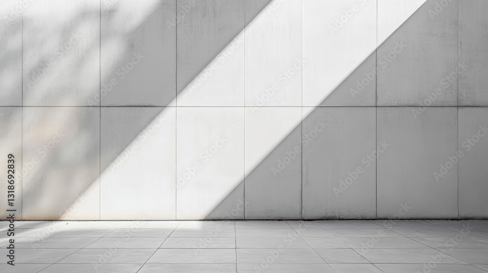 Obraz premium Sunlight illuminates a modern wall.