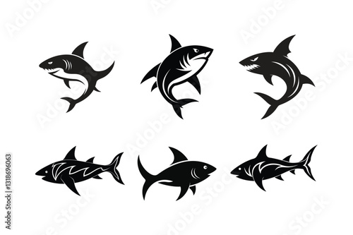 Tempest Surge Shark silhouette vector illustration