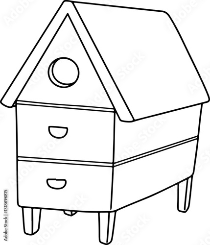 bee house doodle cartoon