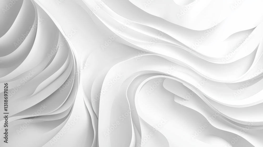 Obraz premium Abstract White Curves: Elegant & Smooth