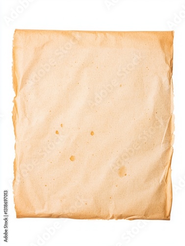 Tattered Wrapper for Single Sandwich on White Background